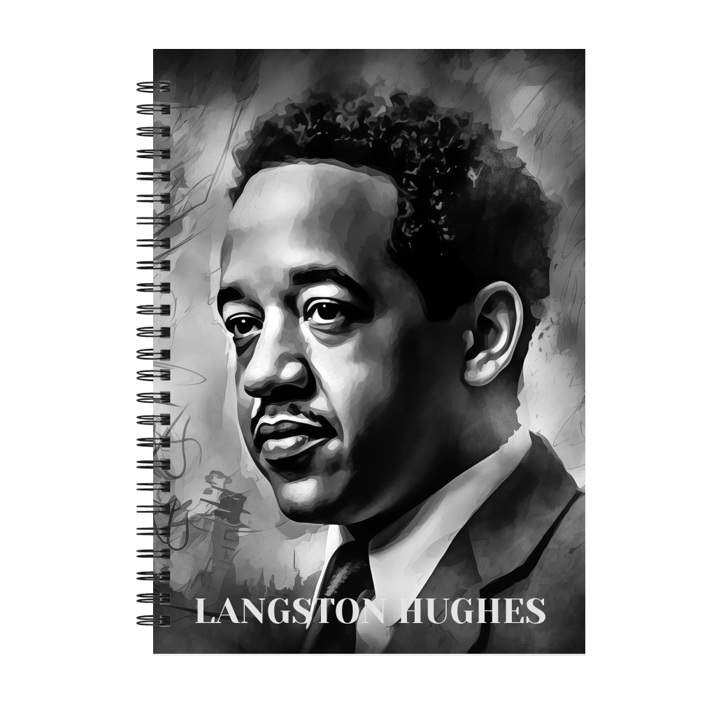 Langston Hughes Notebook - Black Spiral