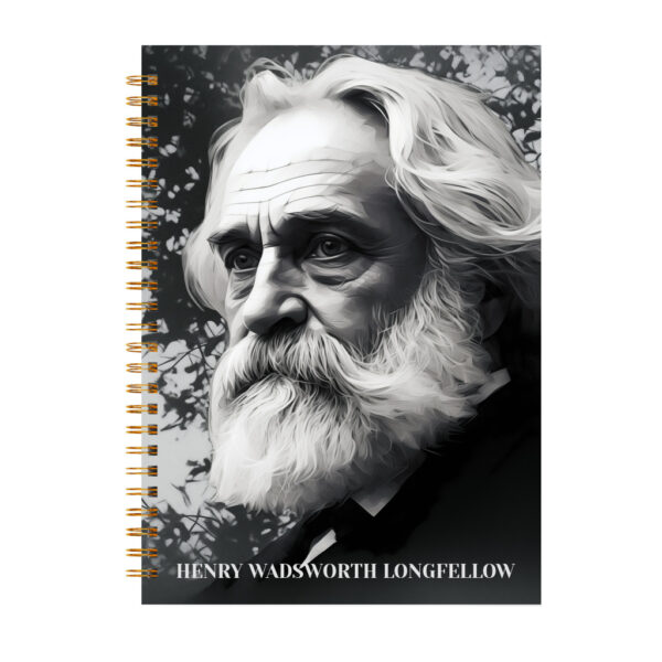Henry Wadsworth Longfellow Notebook - Gold Spiral