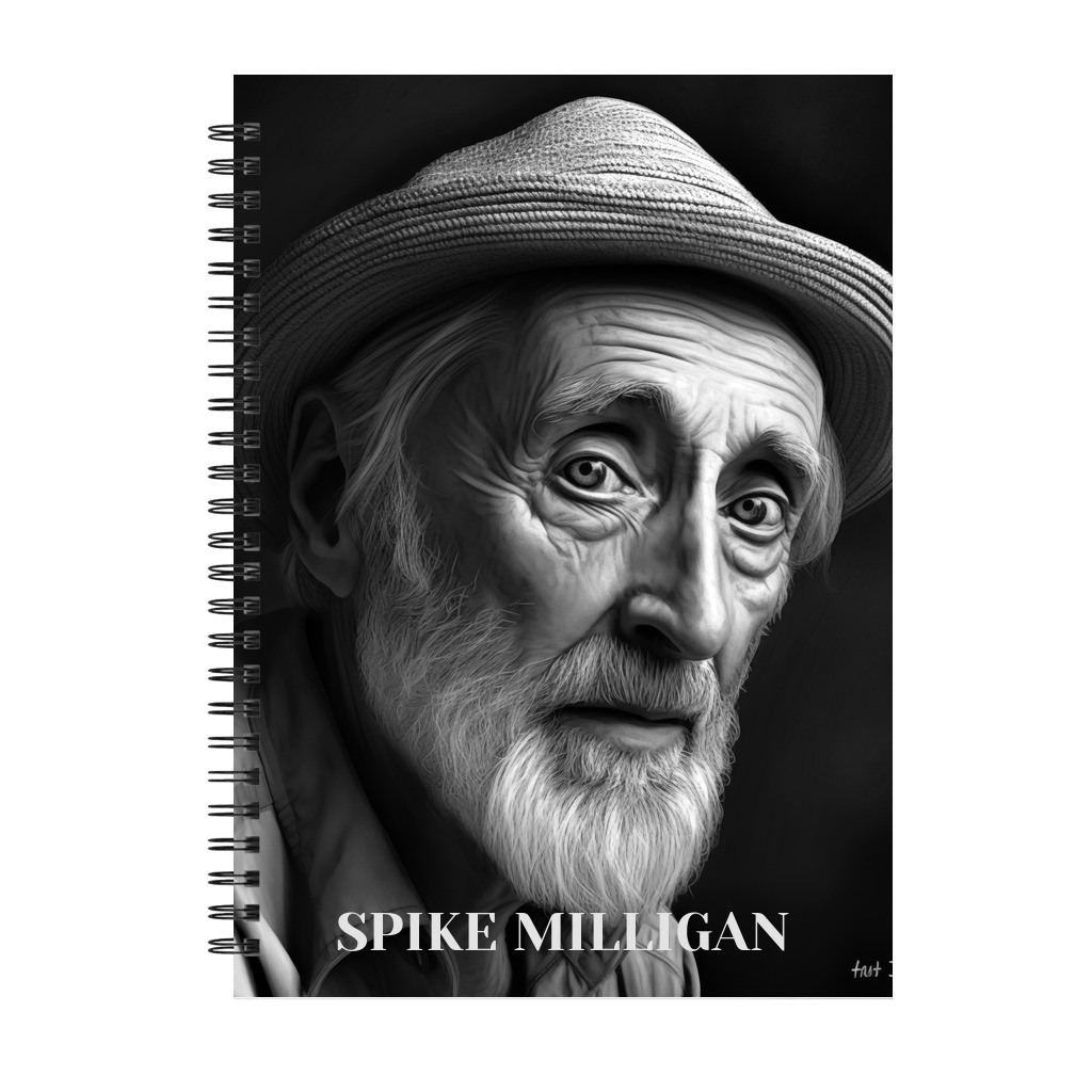Spike Milligan Notebook - Black Spiral