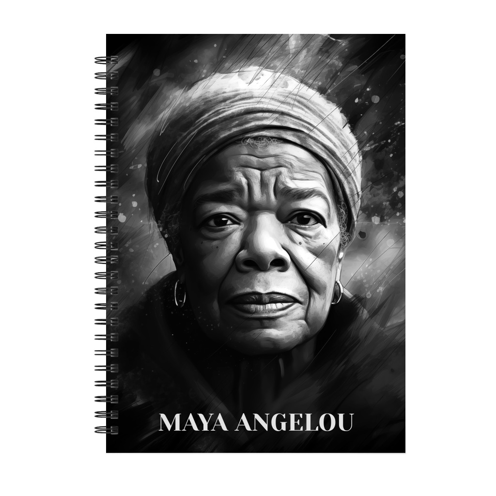 Maya Angelou Hardcover Notebook - Black Spiral