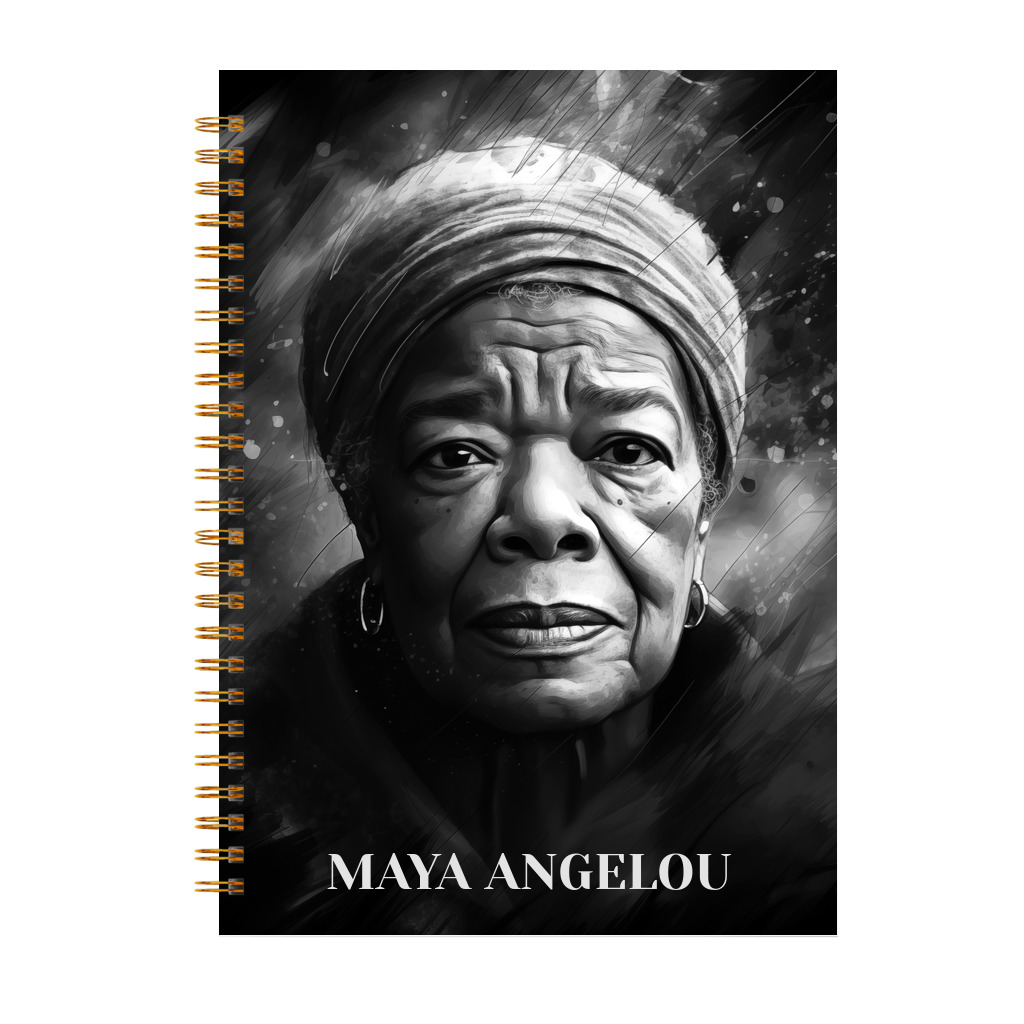 Maya Angelou Hardcover Notebook - Gold Spiral