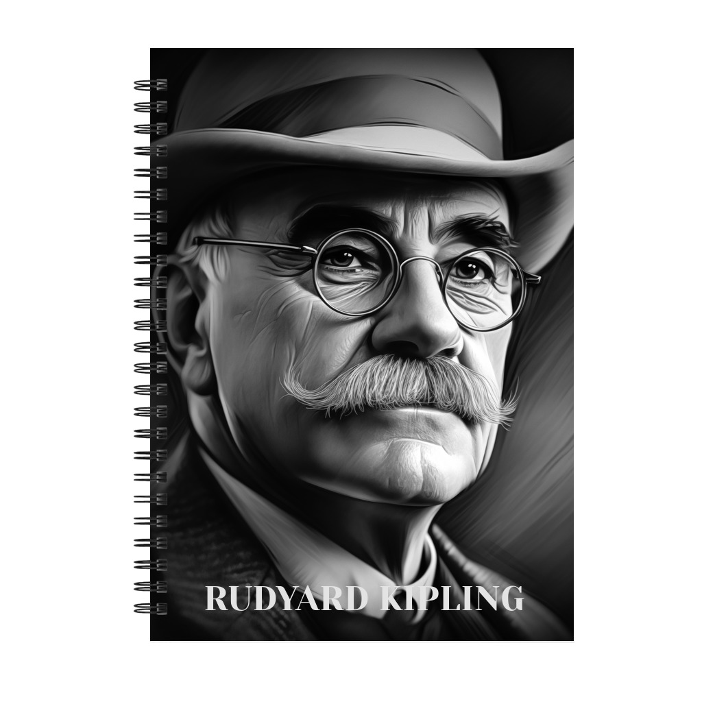 Rudyard Kipling Notebook - Black Spiral
